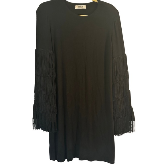Bailey 44 Dresses & Skirts - Bailey 44 Black Fringe Sleeve Shift Dress Women’s Medium Made in USA